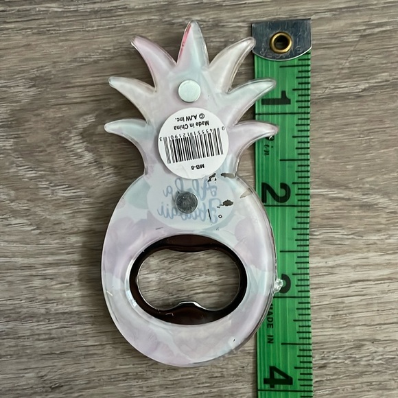 Aloha From Hawaii Pineapple Shaped Bottle Opener Fridge Magnet Souvenir - Picture 3 of 5